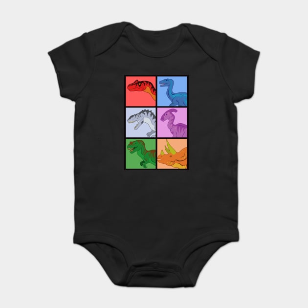 Dinosaur Squares Baby Bodysuit by SakuraDragon